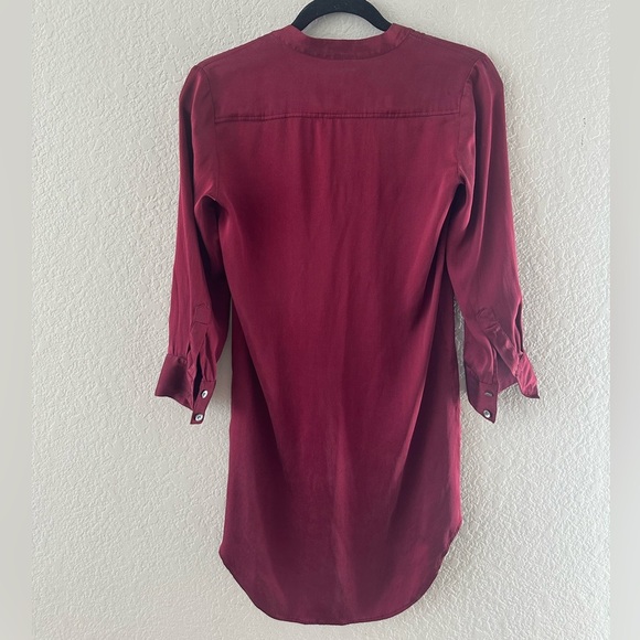 Theory Vintage Pintuck Stretch Silk Shirt Dress Size
2 Burgundy - Picture 4 of 4
